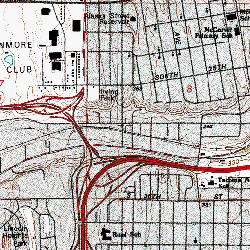 Topographic Map of Destination Christian Center, WA