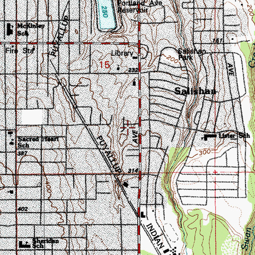 Topographic Map of Eastside Community Church, WA