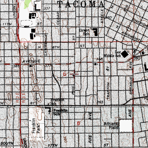 Topographic Map of Epworth LeSourd Methodist Church, WA