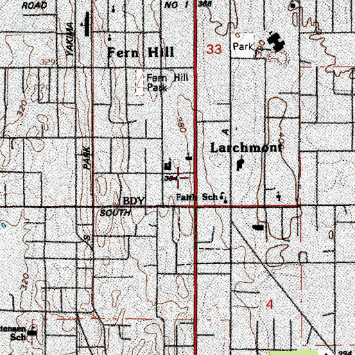 Topographic Map of Evangelical Reformed Church, WA