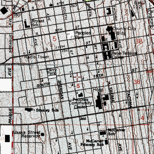 Topographic Map of Evangelitic Church, WA