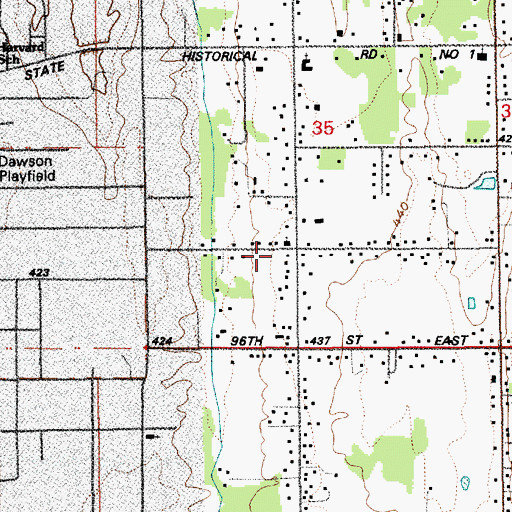 Topographic Map of Evergreen Baptist Church, WA