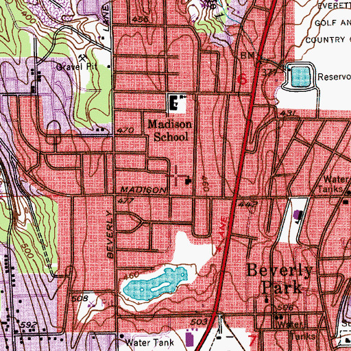 Topographic Map of Faith Lutheran Church, WA