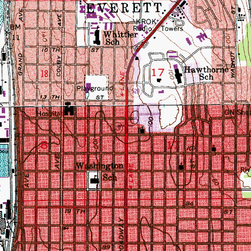 Topographic Map of First Christian Reformed Church, WA