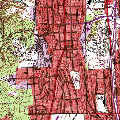 Topographic Map of First Covenant Church, WA