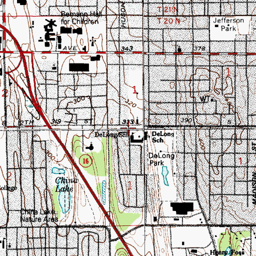 Topographic Map of First Free Methodist Church, WA