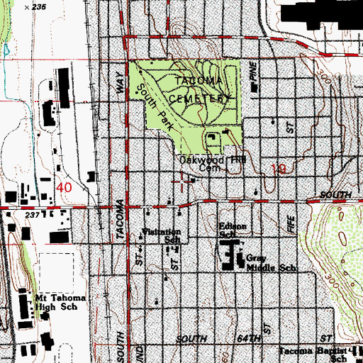 Topographic Map of First Korean Lutheran Church, WA