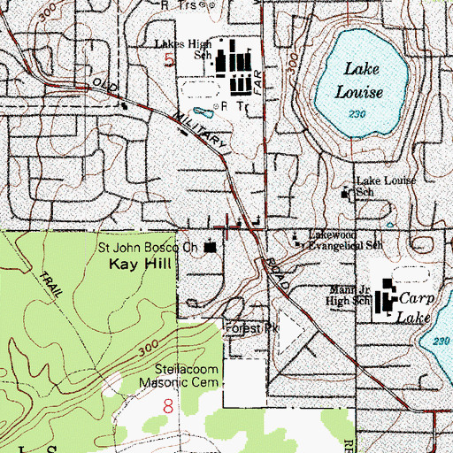 Topographic Map of First Korean United Methodist Church, WA