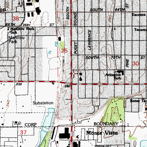 Topographic Map of Community of Hope Center, WA