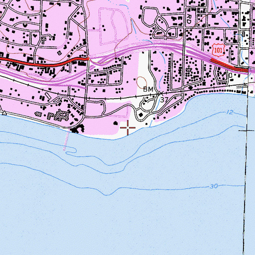 Topographic Map of Montecito Creek, CA