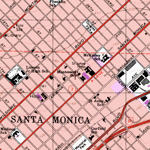 Topographic Map of Montessori School, CA