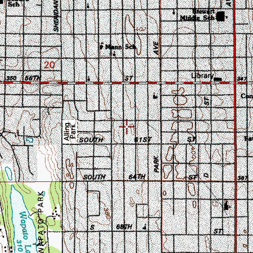 Topographic Map of Abundant Life Fellowship Church, WA