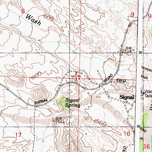 Topographic Map of Signal, AZ