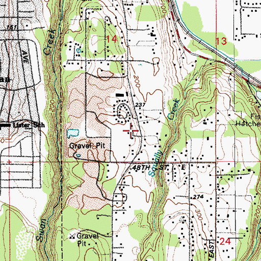 Topographic Map of Ascension Lutheran Church, WA