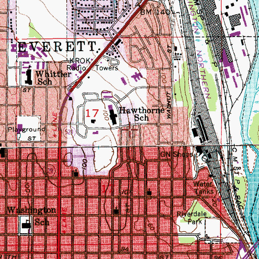 Topographic Map of Bailey African Methodist Episcopal Church, WA