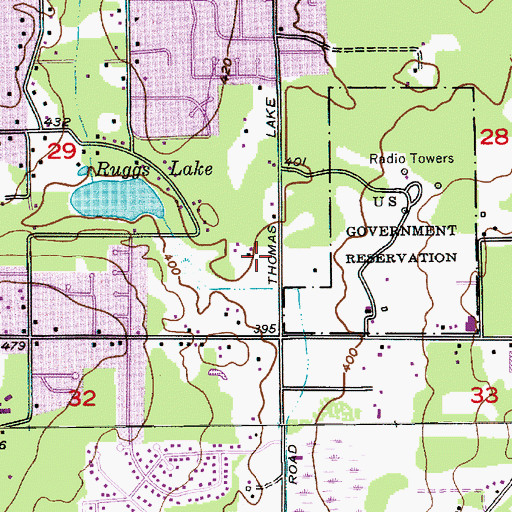 Topographic Map of Beautiful Savior Lutheran Church, WA