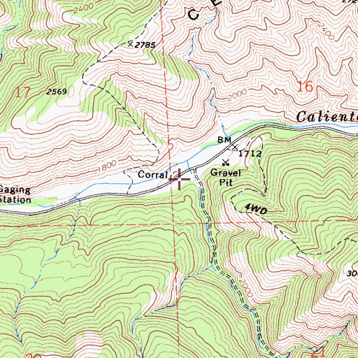 Topographic Map of Montgomery Canyon, CA