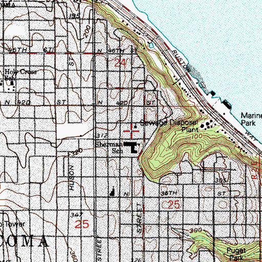Topographic Map of Bethany Presbyterian Church, WA