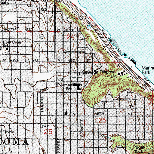 Topographic Map of Bethany Presbyterian Church, WA