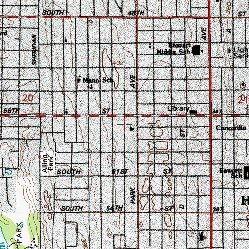 Topographic Map of Bethany United Methodist Church, WA