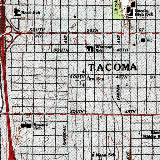 Topographic Map of Bethesda Baptist Church, WA