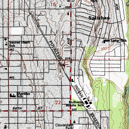 Topographic Map of Bethlehem Baptist Church, WA