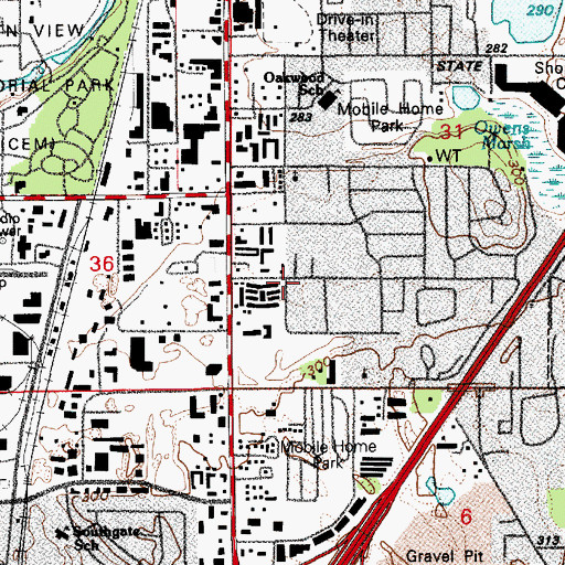 Topographic Map of Bible Baptist Church of Tacoma, WA