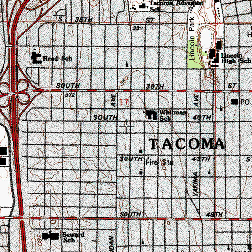 Topographic Map of Bright Star Community Baptist Church, WA