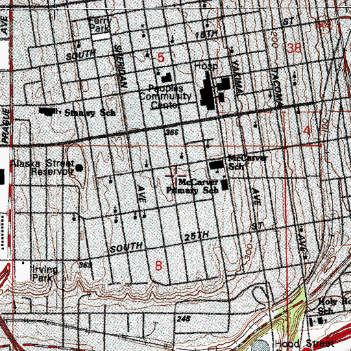 Topographic Map of Brotherhood Church of God, WA