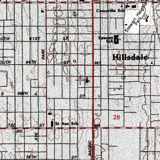 Topographic Map of Calvary Baptist Church, WA