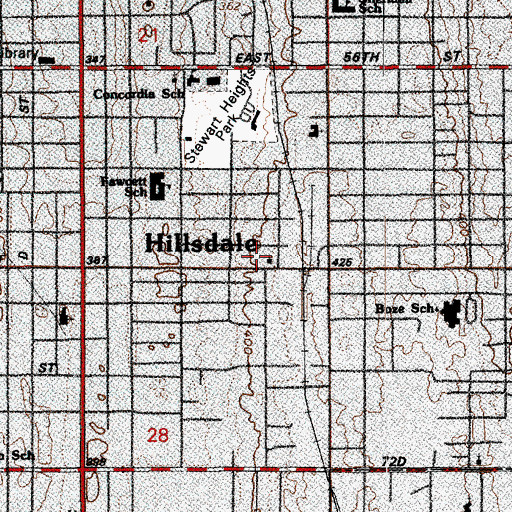 Topographic Map of Calvary United Methodist Church, WA