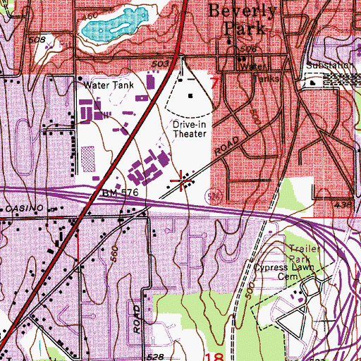 Topographic Map of Cascade View Presbyterian Church, WA