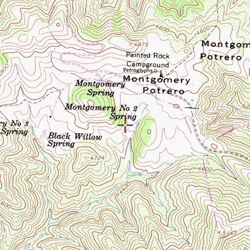 Topographic Map of Montgomery Number Two Spring, CA
