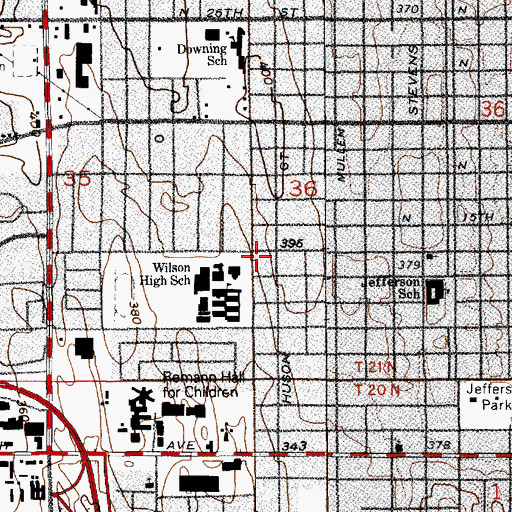 Topographic Map of Central Bible Evangelical Free Church, WA