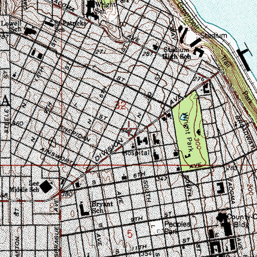 Topographic Map of Christ Episcopal Church, WA