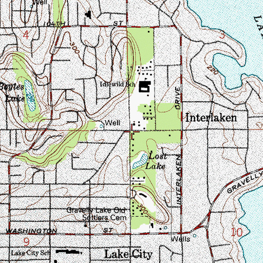 Topographic Map of Christ Lutheran Church, WA