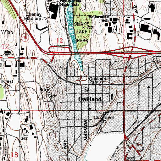 Topographic Map of Christ Temple Christian Methodist Episcopal Church, WA