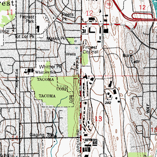 Topographic Map of Church of Christ, WA
