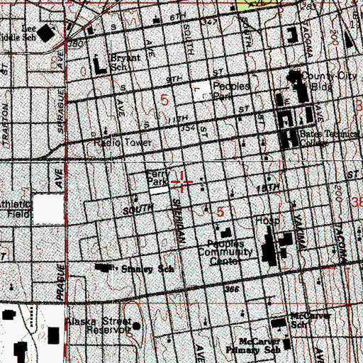 Topographic Map of Church of Christ, WA