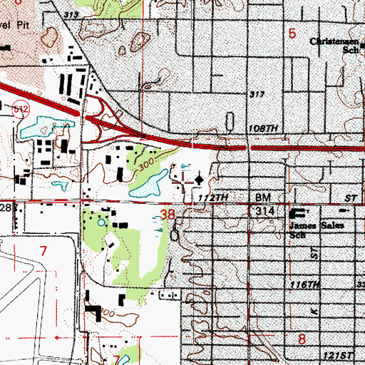 Topographic Map of Church of Christ of Lakeview, WA