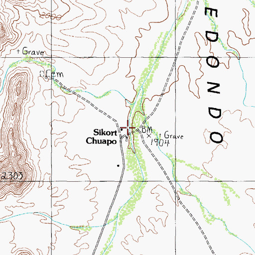 Topographic Map of Sikort Chuapo, AZ
