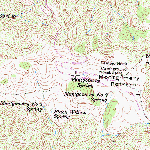 Topographic Map of Montgomery Spring, CA