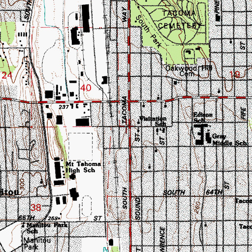 Topographic Map of Church of God La Aldea De Bet, WA