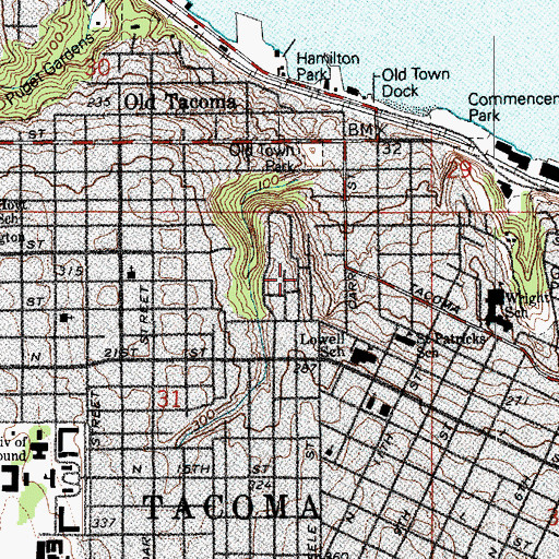 Topographic Map of Church of the Guardian Angels, WA