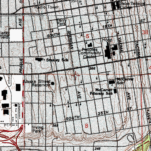 Topographic Map of Church of the Living God, WA