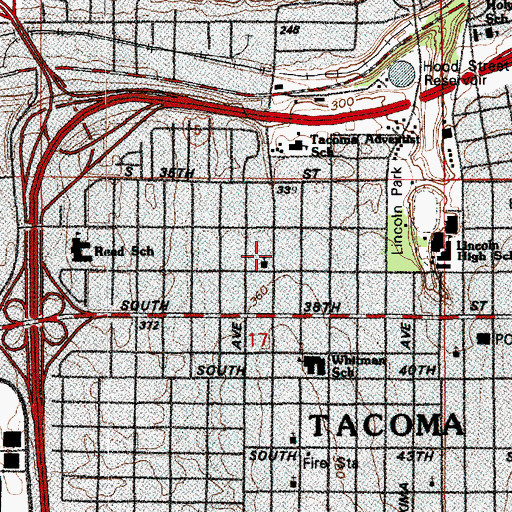 Topographic Map of Church of the Nazarene, WA