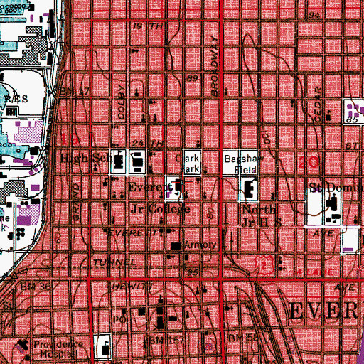 Topographic Map of Church of the Nazarene, WA