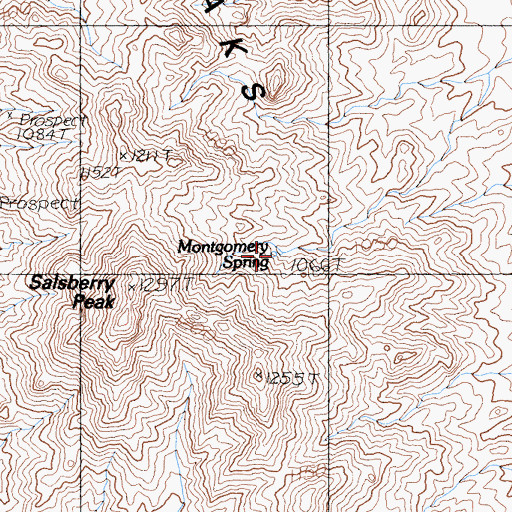 Topographic Map of Montgomery Spring, CA