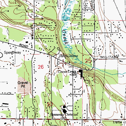 Topographic Map of Crossroads Church, WA