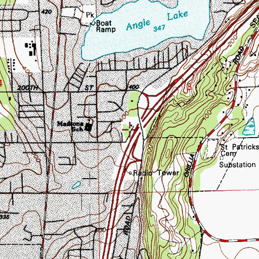 Topographic Map of Interchange 151, WA
